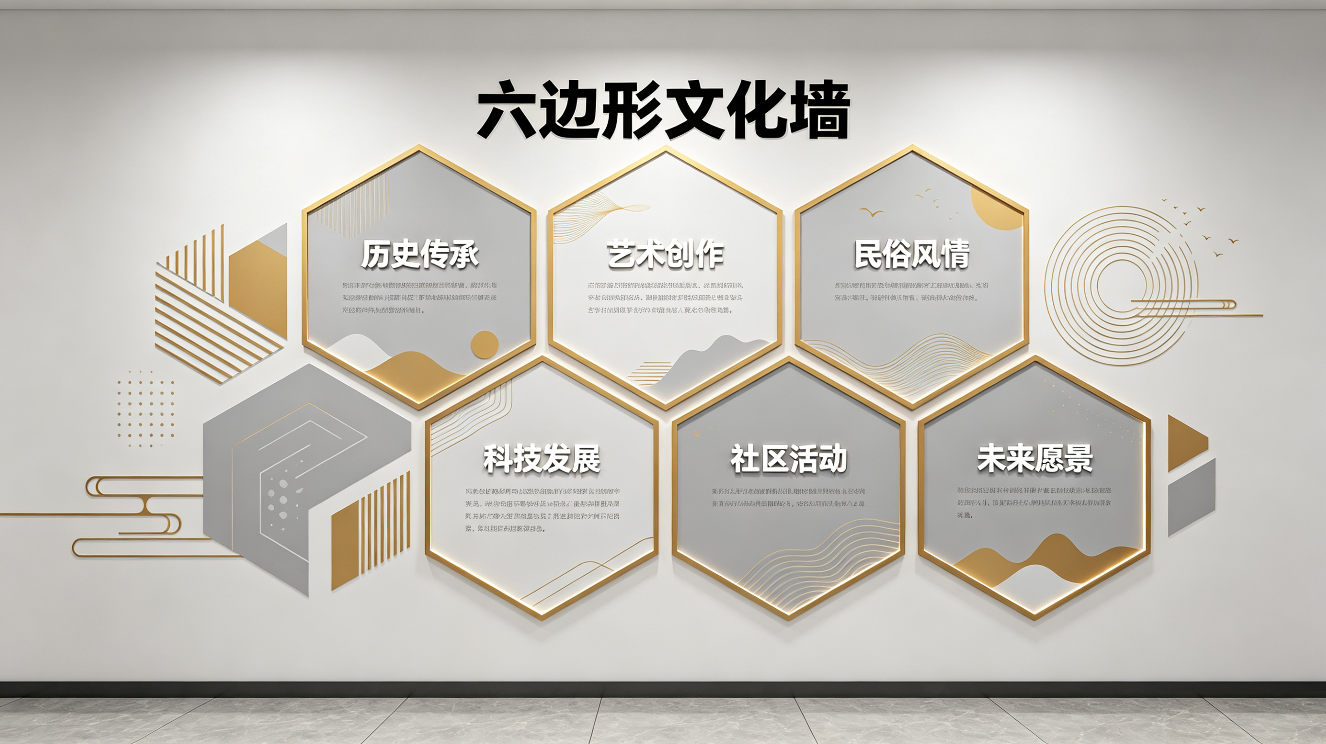 寻甸企业文化墙 | 六边形信息美学